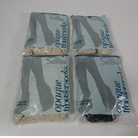 Silkies Accessories - Silkies Women's Opaque Classic Ribbed Trouser Socks 4 New PKGS